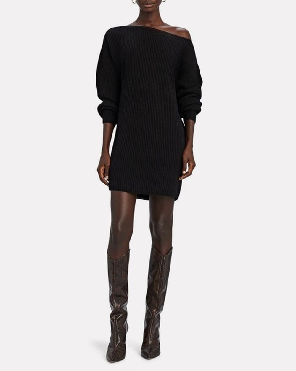 Intermix Jackie Sweater Dress Wool Cashmere Ribbed Knit Chunky Fall Winter S